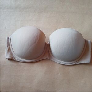 Cacique Women's 40D Beige Full Coverage Underwire Strapless Bra Wide Band